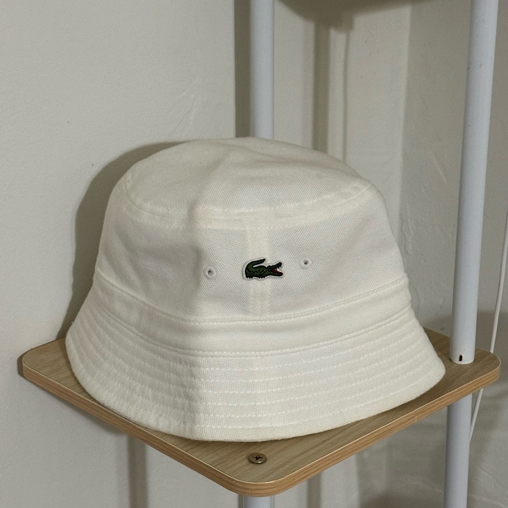 Lacoste Classic White Bucket Hat Medium - Picture 3 of 4